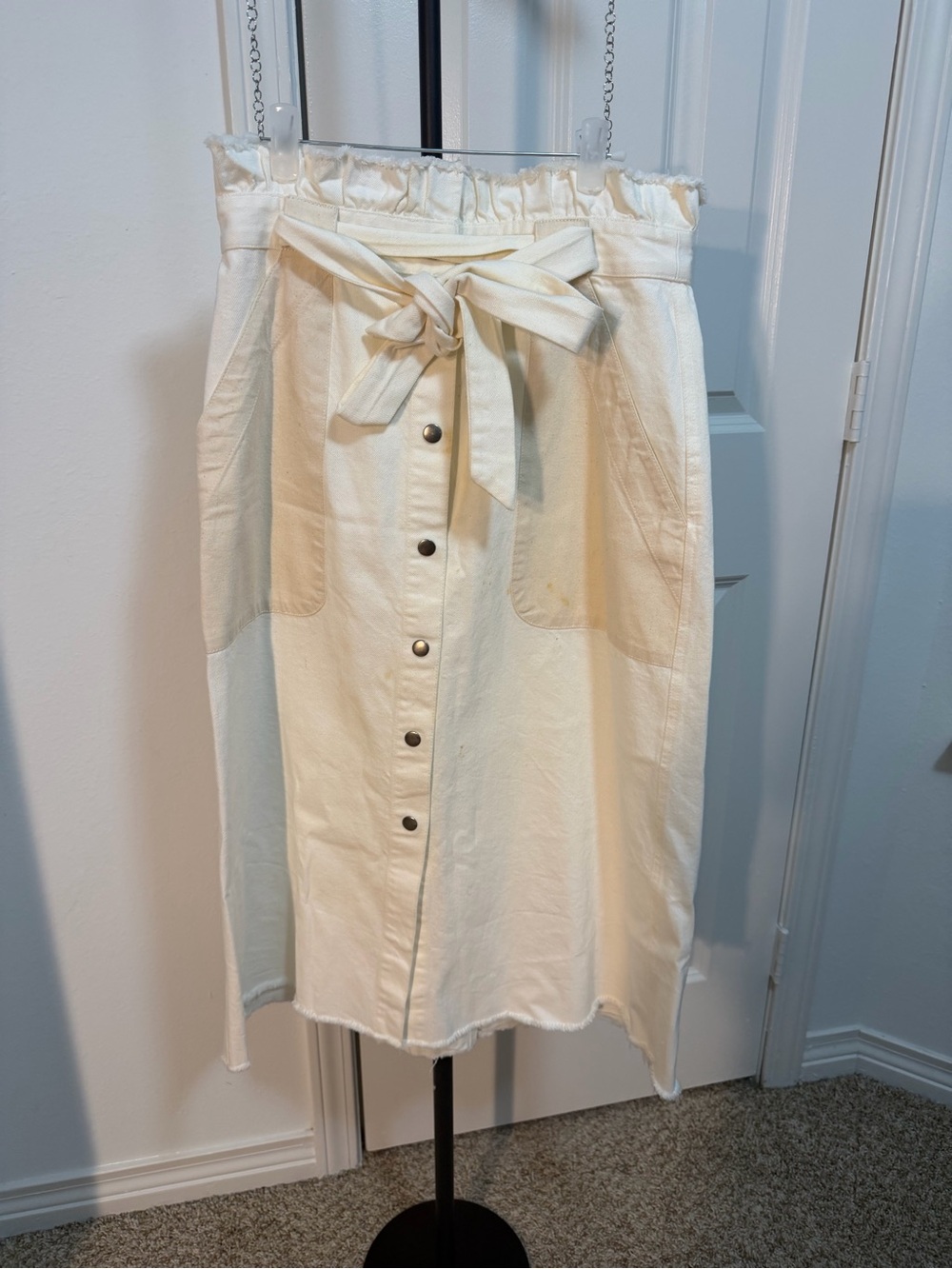 Sea New York Cotton Canvas A-Line Midi Skirt size 6